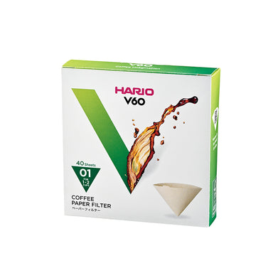 Hario V60 Coffee Filter Papers - Size 01 - Brown (40 pack)