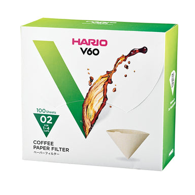 Hario V60 Coffee Filter Papers Size 02 - Brown - (100 Pack Boxed)