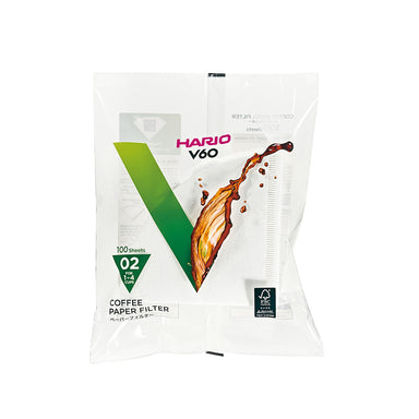 Hario V60 Coffee Filter Papers Size 02 - White (100 Pack Bag)