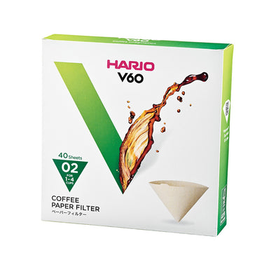Hario V60 Coffee Filter Papers - Size 02 - Brown (40 pack)