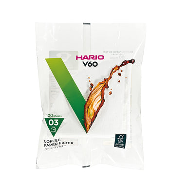 Hario V60 Coffee Filter Papers Size 03 - White (100 Pack Bag)