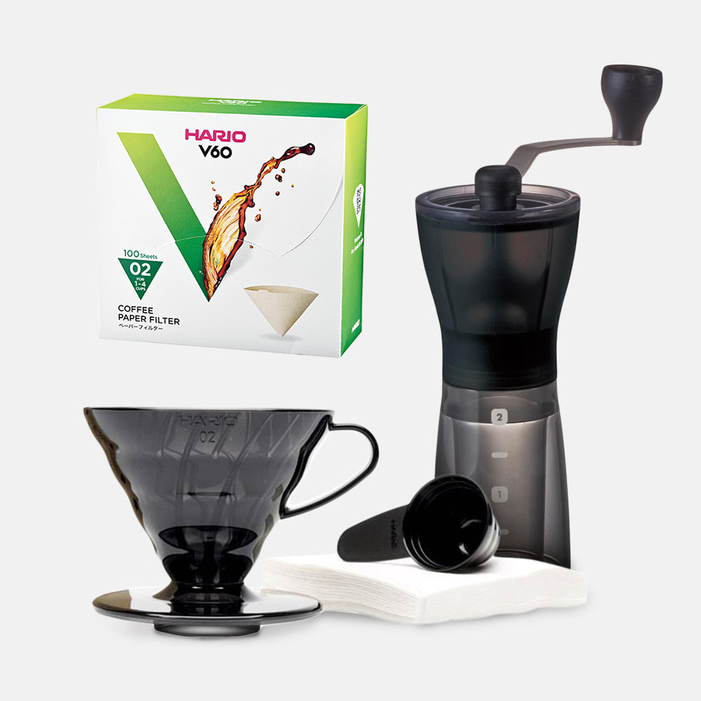 Hario Mini Mill Plus V60 Starter Kit Size 02 (Black) — Hario UK