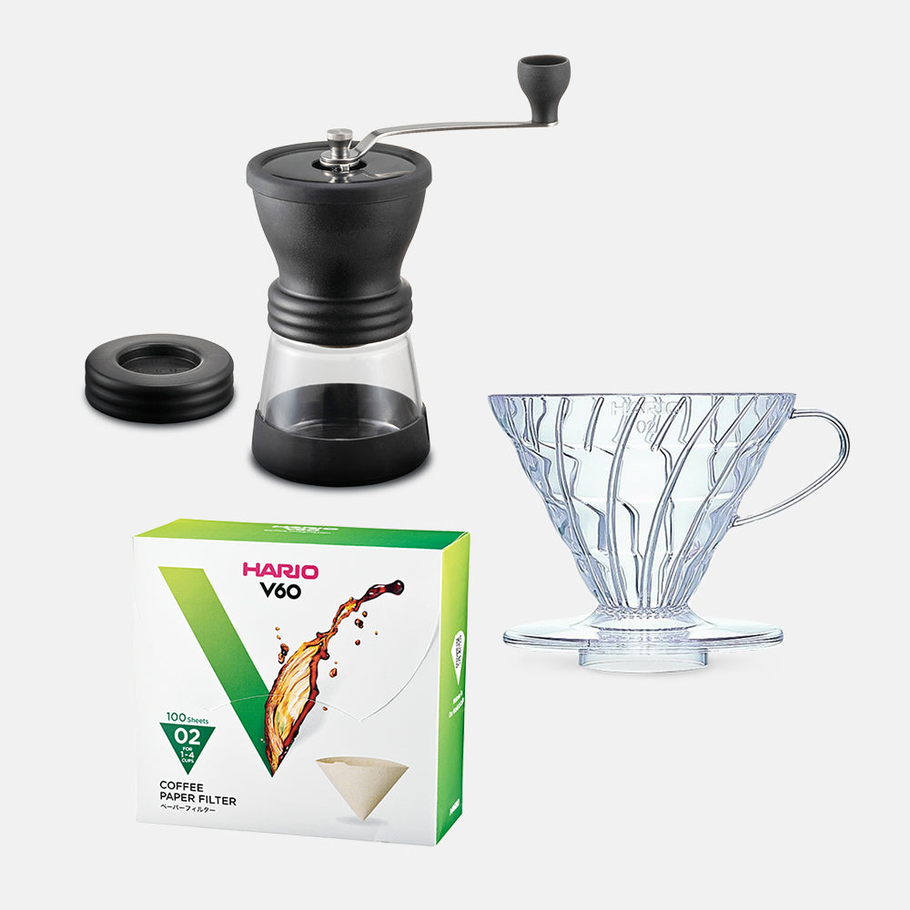 Hario V60 and Skerton N Coffee Grinder Starter Kit (Clear) — Hario UK