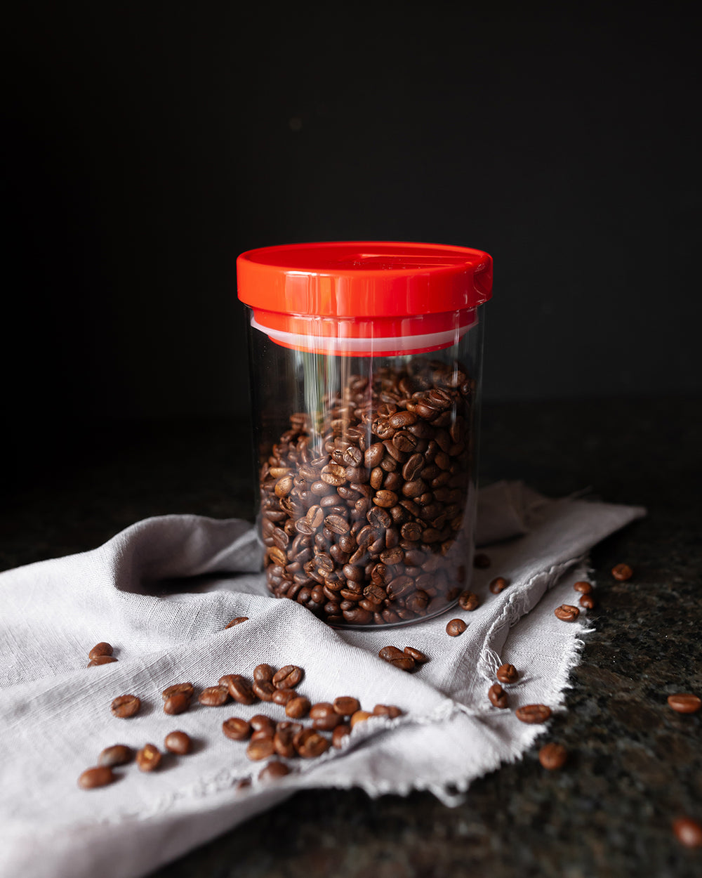 Barattolo In Vetro Hario Canister - Nero, Large, 1000 Ml - Contenitore Ermetico Per Caffè, Lavabile In Lavastoviglie